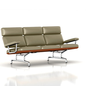Eames 3-Seat Sofa by Herman Miller Sofa herman miller Walnut Smog Metallic Leather + $1730.00 