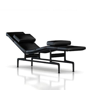 Eames Chaise by Herman Miller lounge chair herman miller Eggplant Frame / Black MCL Leather 