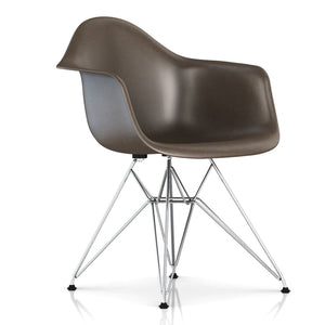 Eames Molded Fiberglass Wire Base Armchair Side/Dining herman miller Trivalent Chrome Base Frame Finish +$50.00 Seal Brown Seat and Back Standard Glide With Felt Bottom +$20.00