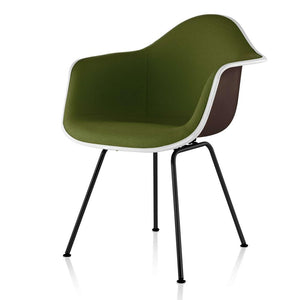 Eames Molded Fiberglass Upholstered Armchair with 4-Leg Base Side/Dining herman miller 
