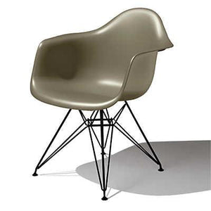 Eames Molded Plastic Arm Chair Wire Base / DAR Side/Dining herman miller Black Base Frame Finish Sparrow Seat and Back Standard Glide