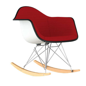Eames Molded Plastic Armchair Rocker Base Upholstered rocking chairs herman miller 