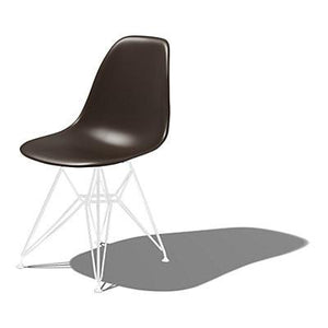 Eames Molded Plastic Side Chair-Wire Base / DSR Side/Dining herman miller White Base Frame Finish Java Seat and Back Standard Glide