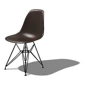 Eames Molded Plastic Side Chair-Wire Base / DSR Side/Dining herman miller Black Base Frame Finish Java Seat and Back Standard Glide