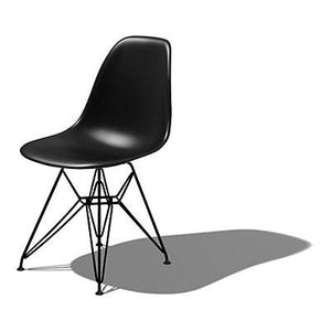 Eames Molded Plastic Side Chair-Wire Base / DSR Side/Dining herman miller Black Base Frame Finish Black Seat and Back Standard Glide