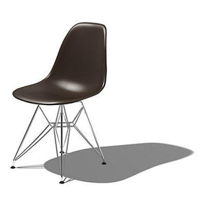 Eames Molded Plastic Side Chair-Wire Base / DSR Side/Dining herman miller Trivalent Chrome Base Frame Finish + $50.00 Java Seat and Back Standard Glide