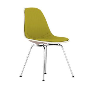Eames Molded Plastic Upholstered Side Chair with 4 legged Base Side/Dining herman miller 