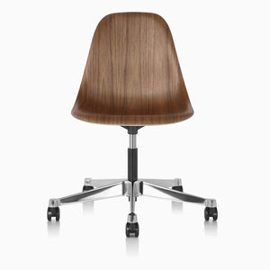 Eames Molded Upholstered Wood Side Chair With Task Base Side/Dining herman miller 