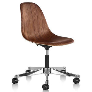 Eames Molded Upholstered Wood Side Chair With Task Base Side/Dining herman miller 