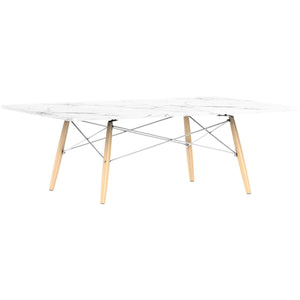 Eames Rectangular Dowel Leg Coffee Table Coffee Tables herman miller Carrara Marble +$1420.00 Natural Maple White