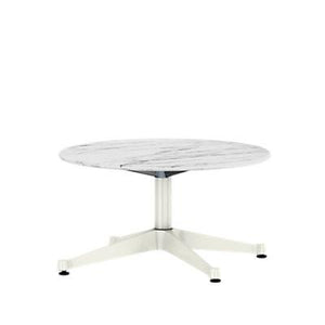 Eames Table Contract Base Round Outdoor 30" Dia. Outdoors herman miller 28 1/2-inches high Georgia Grey Marble Top White Base