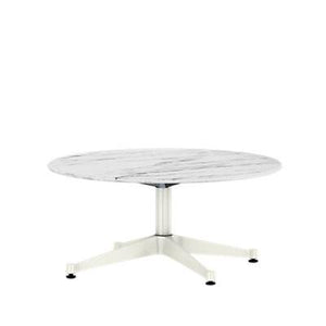 Eames Table Contract Base Round Outdoor 36" Dia. Outdoors herman miller 28 1/2-inches high Georgia Grey Marble Top White Base