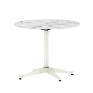 Eames Table Contract Base Round Outdoor 36" Dia. Outdoors herman miller 16-inches high Georgia Grey Marble Top White Base