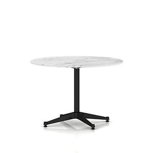 Eames Table Contract Base Round Outdoor 42" Dia. Outdoors herman miller 28 1/2-inches high Georgia Grey Marble Top Graphite Satin Base