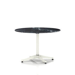 Eames Table Contract Base Round Outdoor 42" Dia. Outdoors herman miller 28 1/2-inches high Wisconsin Black Marble Top +$2475.00 White Base