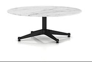 Eames Table Contract Base Round Outdoor 42" Dia. Outdoors herman miller 16-inches high Georgia Grey Marble Top Graphite Satin Base
