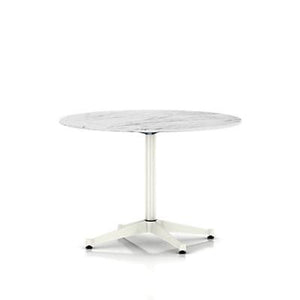 Eames Table Contract Base Round Outdoor 42" Dia. Outdoors herman miller 28 1/2-inches high Georgia Grey Marble Top White Base