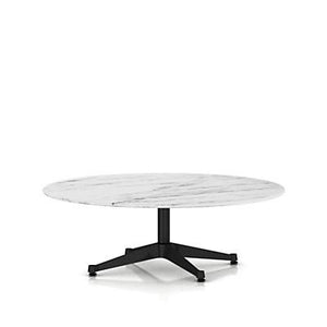 Eames Table Contract Base Round Outdoor 48" Dia. Outdoors herman miller 16-inches high Georgia Grey Marble Top Graphite Satin Base