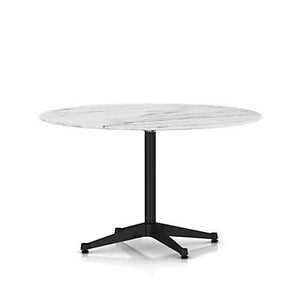 Eames Table Contract Base Round Outdoor 48" Dia. Outdoors herman miller 28 1/2-inches high Georgia Grey Marble Top Graphite Satin Base