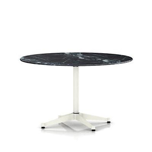Eames Table Contract Base Round Outdoor 48" Dia. Outdoors herman miller 28 1/2-inches high Wisconsin Black Marble Top +$2815.00 White Base