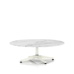 Eames Table Contract Base Round Outdoor 48" Dia. Outdoors herman miller 16-inches high Georgia Grey Marble Top White Base