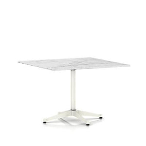Eames Table Contract Base Square Outdoor Outdoors herman miller 42-inches deep X 42-inches wide Georgia Grey Marble Top White Base