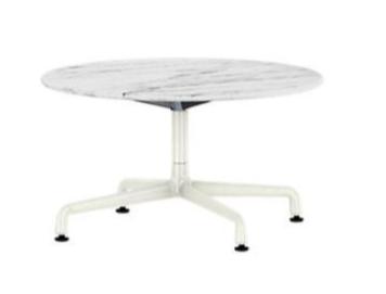 Eames Table Universal Base Round Outdoor 30" Dia. Outdoors herman miller 16-inches high Georgia Grey Marble Top White Base