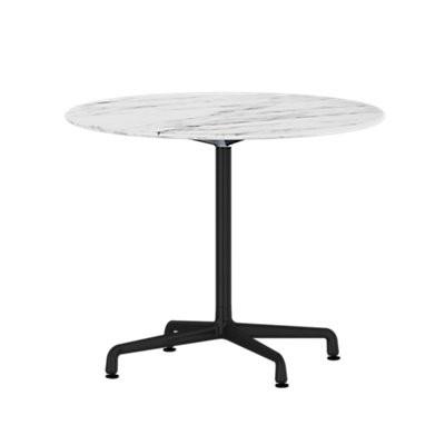 Eames Table Universal Base Round Outdoor 36" Dia. Outdoors herman miller 28 1/2-inches high Georgia Grey Marble Top Graphite Satin Base