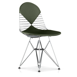 Eames Wire Chair with Bikini Pad Side/Dining herman miller Glides with Felt Bottom +$25.00 Olive Leather 
