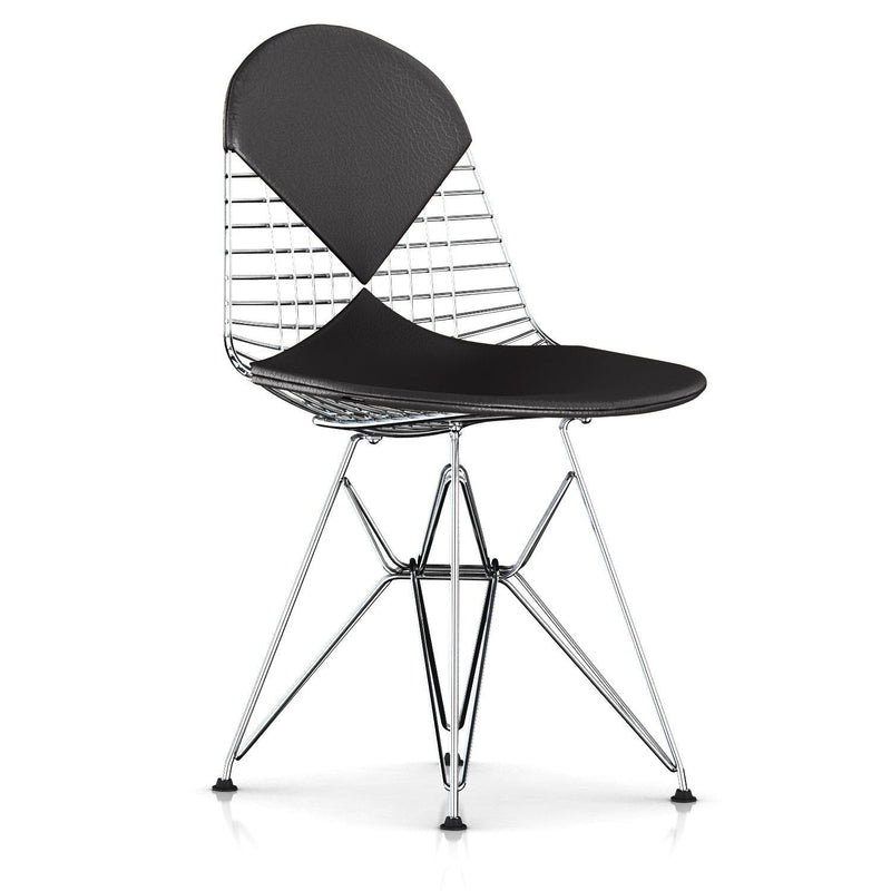 Eames Wire Chair with Bikini Pad Side/Dining herman miller Glides with Felt Bottom +$25.00 Cocoa Open Line Leather 