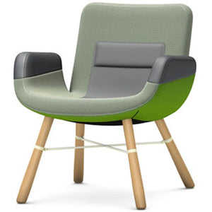 East River Lounge Chair lounge chair Vitra Fabric combination green Natural oak with protective varnish 
