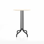 Emeco 1 Inch Bar Table - Round Top Coffee table Emeco Table Top 30" Black Powder Coated Aluminum Accoya Wood