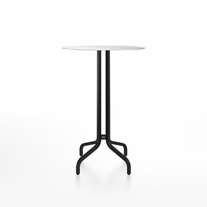 Emeco 1 Inch Bar Table - Round Top Coffee table Emeco Table Top 30" Black Powder Coated Aluminum Brushed Aluminum