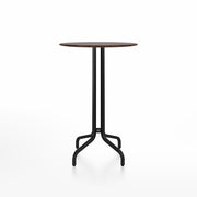 Emeco 1 Inch Bar Table - Round Top Coffee table Emeco Table Top 30" Black Powder Coated Aluminum Walnut Wood