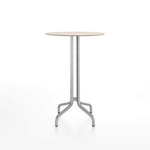 Emeco 1 Inch Bar Table - Round Top Coffee table Emeco Table Top 30" Brushed Aluminum Ash Wood