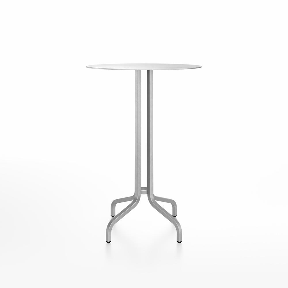 Emeco 1 Inch Bar Table - Round Top Coffee table Emeco Table Top 30&quot; Brushed Aluminum Brushed Aluminum