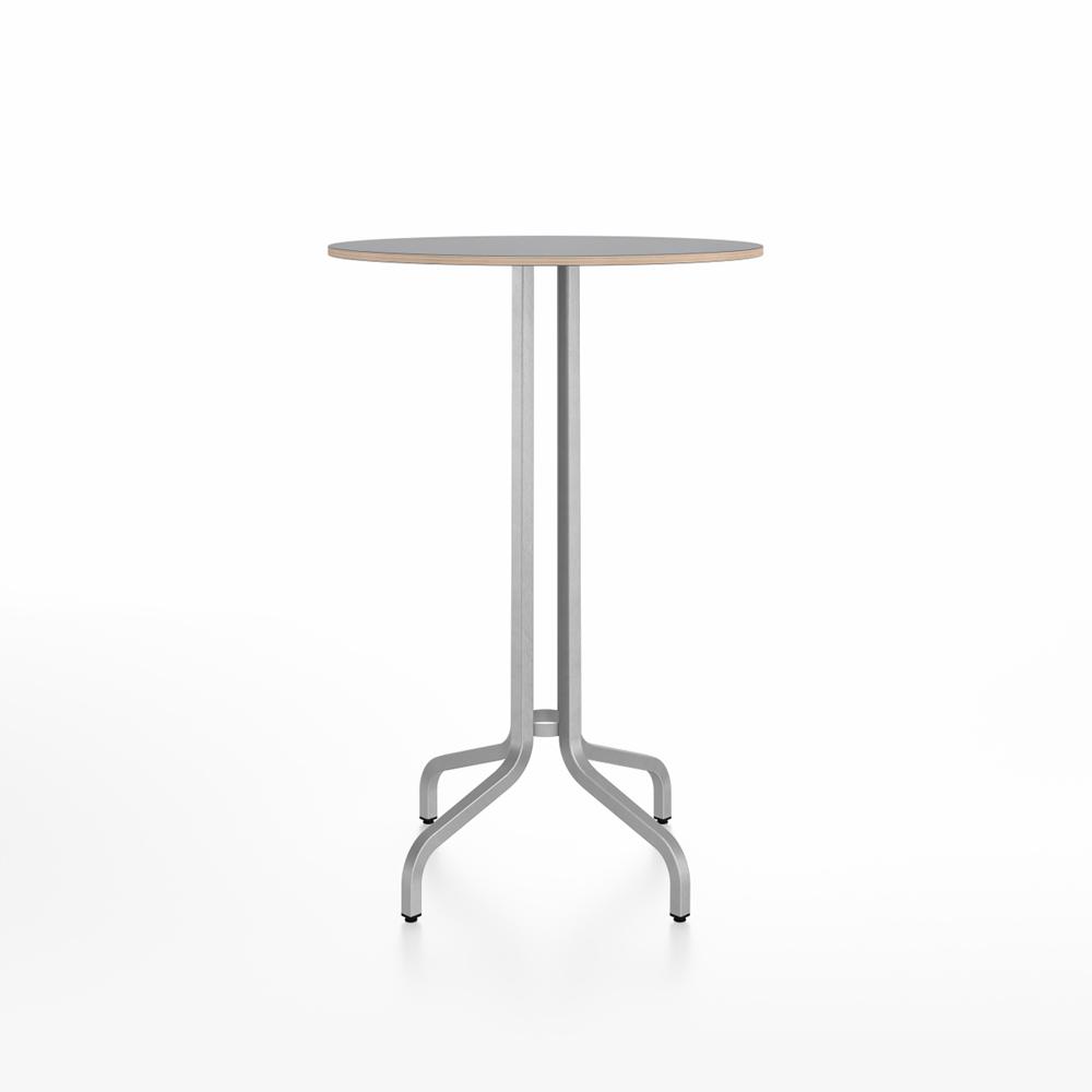 Emeco 1 Inch Bar Table - Round Top Coffee table Emeco Table Top 30" Brushed Aluminum Gray Laminate Plywood