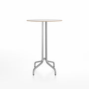 Emeco 1 Inch Bar Table - Round Top Coffee table Emeco Table Top 30" Brushed Aluminum White Laminate Plywood