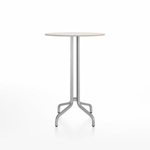 Emeco 1 Inch Bar Table - Round Top Coffee table Emeco Table Top 30" Brushed Aluminum White Laminate Plywood
