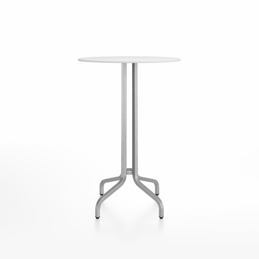 Emeco 1 Inch Bar Table - Round Top Coffee table Emeco Table Top 30" Brushed Aluminum White Laminate Plywood