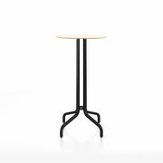 Emeco 1 Inch Bar Table - Round Top Coffee table Emeco Table Top 24" Black Powder Coated Aluminum Accoya Wood