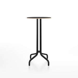 Emeco 1 Inch Bar Table - Round Top Coffee table Emeco Table Top 24" Black Powder Coated Aluminum Black Laminate Plywood