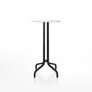 Emeco 1 Inch Bar Table - Round Top Coffee table Emeco Table Top 24" Black Powder Coated Aluminum Brushed Aluminum