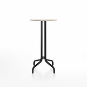 Emeco 1 Inch Bar Table - Round Top Coffee table Emeco Table Top 24" Black Powder Coated Aluminum White Laminate Plywood