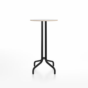 Emeco 1 Inch Bar Table - Round Top Coffee table Emeco Table Top 24" Black Powder Coated Aluminum White Laminate Plywood
