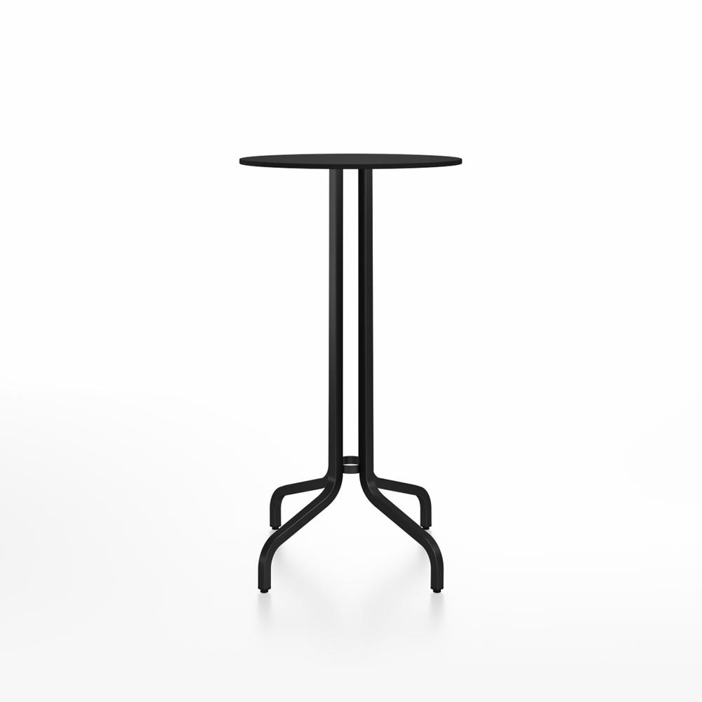 Emeco 1 Inch Bar Table - Round Top Coffee table Emeco Table Top 24&quot; Black Powder Coated Aluminum Black HPL