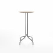 Emeco 1 Inch Bar Table - Round Top Coffee table Emeco Table Top 24" Brushed Aluminum Ash Wood