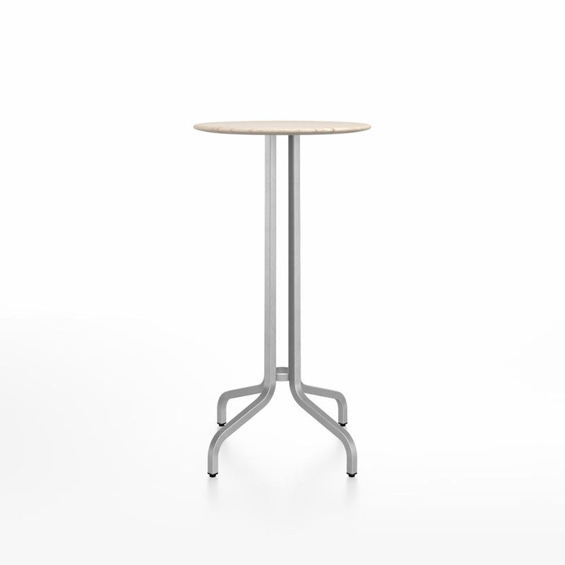 Emeco 1 Inch Bar Table - Round Top Coffee table Emeco Table Top 24" Brushed Aluminum Ash Wood
