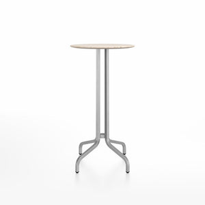 Emeco 1 Inch Bar Table - Round Top Coffee table Emeco Table Top 24" Brushed Aluminum Ash Wood