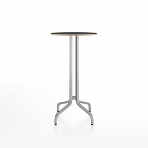 Emeco 1 Inch Bar Table - Round Top Coffee table Emeco Table Top 24" Brushed Aluminum Black Laminate Plywood